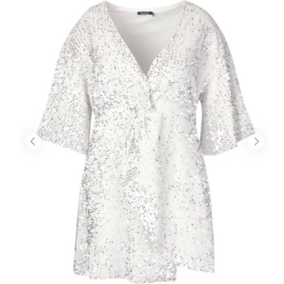 ✨ Boohoo Plus Twist Front Sequin Mini Dress ✨ - Picture 1 of 4